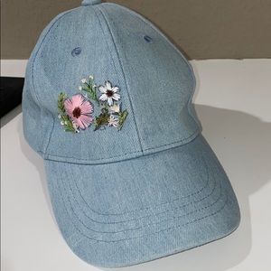 Flower embroidery baseball cap